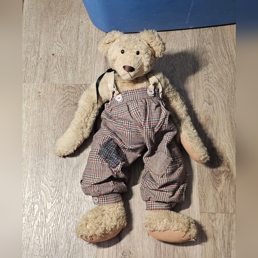OOAK Artist Teddy Bear – Signed by Lonnie St. Martin (1990) – 17" Handmade Folk
